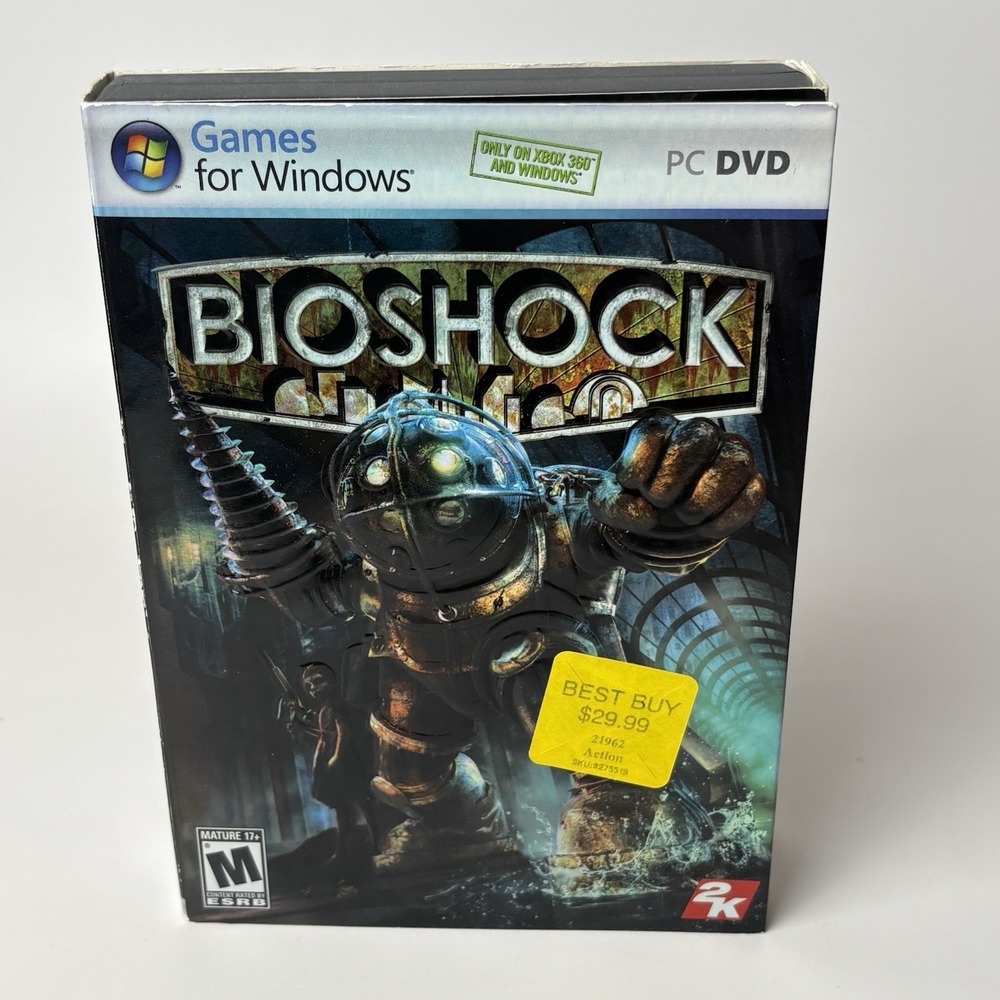 BioShock PC Game 2007 Windows Video Game Slipcover Case & Manual